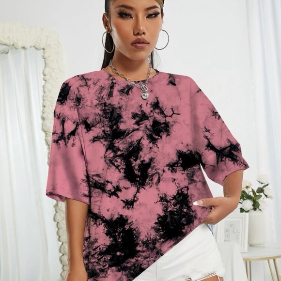 EZwear Tie Dye Drop Shoulder Oversized T- Shirt *NEW* - Picture 3 of 6